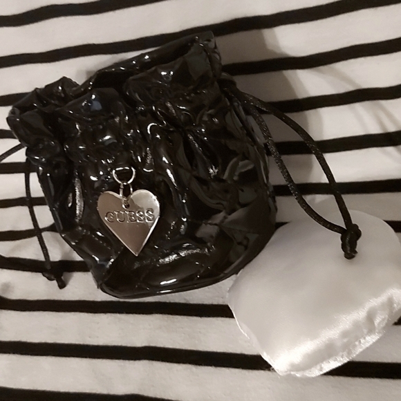 Guess Patent Leather Quilted Drawstring Bag - Picture 1 of 8